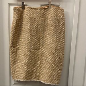 Elie Tahari Beige Tweed Pencil Skirt